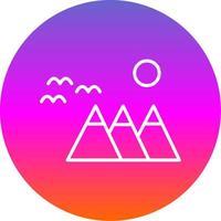 Mountain Line Gradient Circle Icon vector