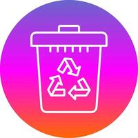 Recycle Bin Line Gradient Circle Icon vector