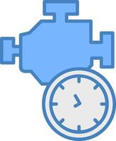 Time Engine Line Filled Blue Icon vector