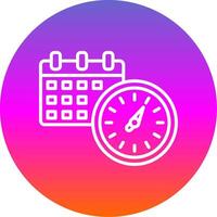 Timing Line Gradient Circle Icon vector