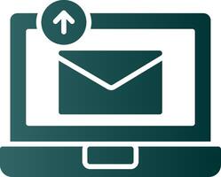 Sending Email Glyph Gradient Icon vector