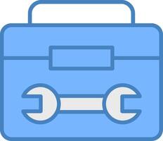 Tool Kit Line Filled Blue Icon vector