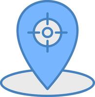 Geo Targeting Line Filled Blue Icon vector