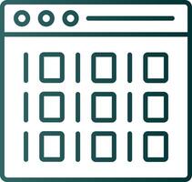 Binary Line Gradient Icon vector