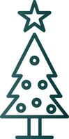 Christmas Tree Line Gradient Icon vector