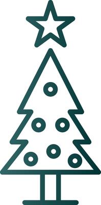 Christmas Tree Line Gradient Icon