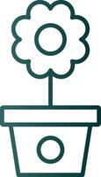 Flower Pot Line Gradient Icon vector