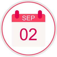 September Flat Circle Icon vector