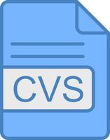 CVS File Format Line Filled Blue Icon vector