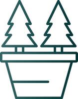 Christmas Trees Line Gradient Icon vector