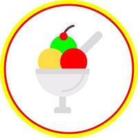 Ice Cream CUP Flat Circle Icon vector