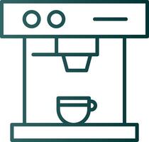 icono de gradiente de línea de máquina de café vector