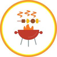 Skewer Flat Circle Icon vector