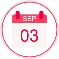 September Flat Circle Icon vector