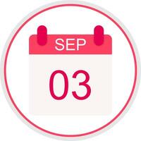 September Flat Circle Icon vector