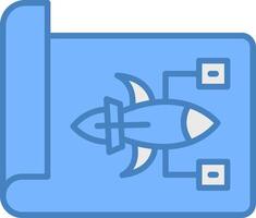 Plans Line Filled Blue Icon vector