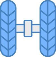 Wheel Alignment Line Filled Blue Icon vector