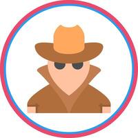 Spy Flat Circle Icon vector