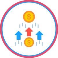 Money Growth Flat Circle Icon vector