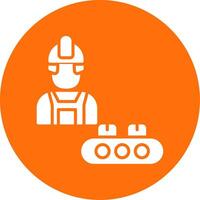 Industrial Worker Multi Color Circle Icon vector