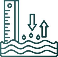 Sea Level Line Gradient Icon vector