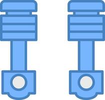 Pistons Line Filled Blue Icon vector