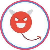 Evil Flat Circle Icon vector