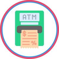 Atm Machine Flat Circle Icon vector