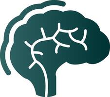 Human Brain Glyph Gradient Icon vector