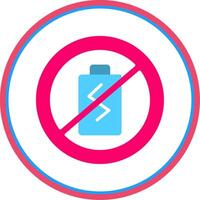 No Battery Flat Circle Icon vector