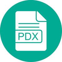 PDX File Format Multi Color Circle Icon vector