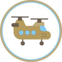 helicóptero plano circulo icono vector