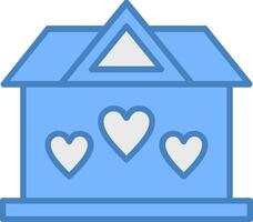 Shelter Line Filled Blue Icon vector