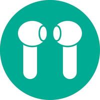 Earbuds Multi Color Circle Icon vector