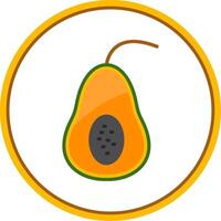 Papaya Flat Circle Icon vector