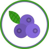 Blueberries Flat Circle Icon vector