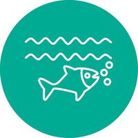 Fish Multi Color Circle Icon vector