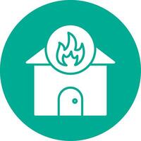 Home Fire Multi Color Circle Icon vector