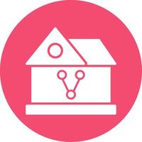 Sharing House Multi Color Circle Icon vector