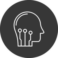 Artificial Intelligence Line Inverted Icon Design vector