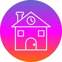 House Line Gradient Circle Icon vector