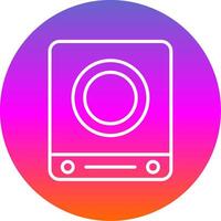 Induction Stove Line Gradient Circle Icon vector