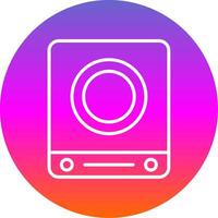 Induction Stove Line Gradient Circle Icon vector