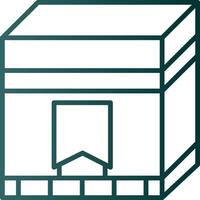 Kaaba Line Gradient Icon vector
