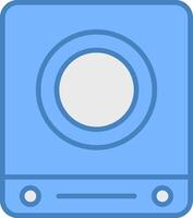 Induction Stove Line Filled Blue Icon vector