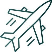 Plane Line Gradient Icon vector