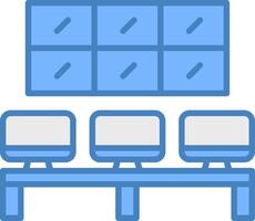 Screens Line Filled Blue Icon vector