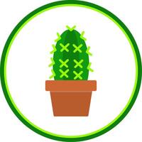 Cactus Flat Circle Icon vector