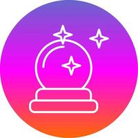 Crystal Ball Line Gradient Circle Icon vector