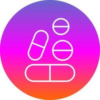 Pills Line Gradient Circle Icon vector